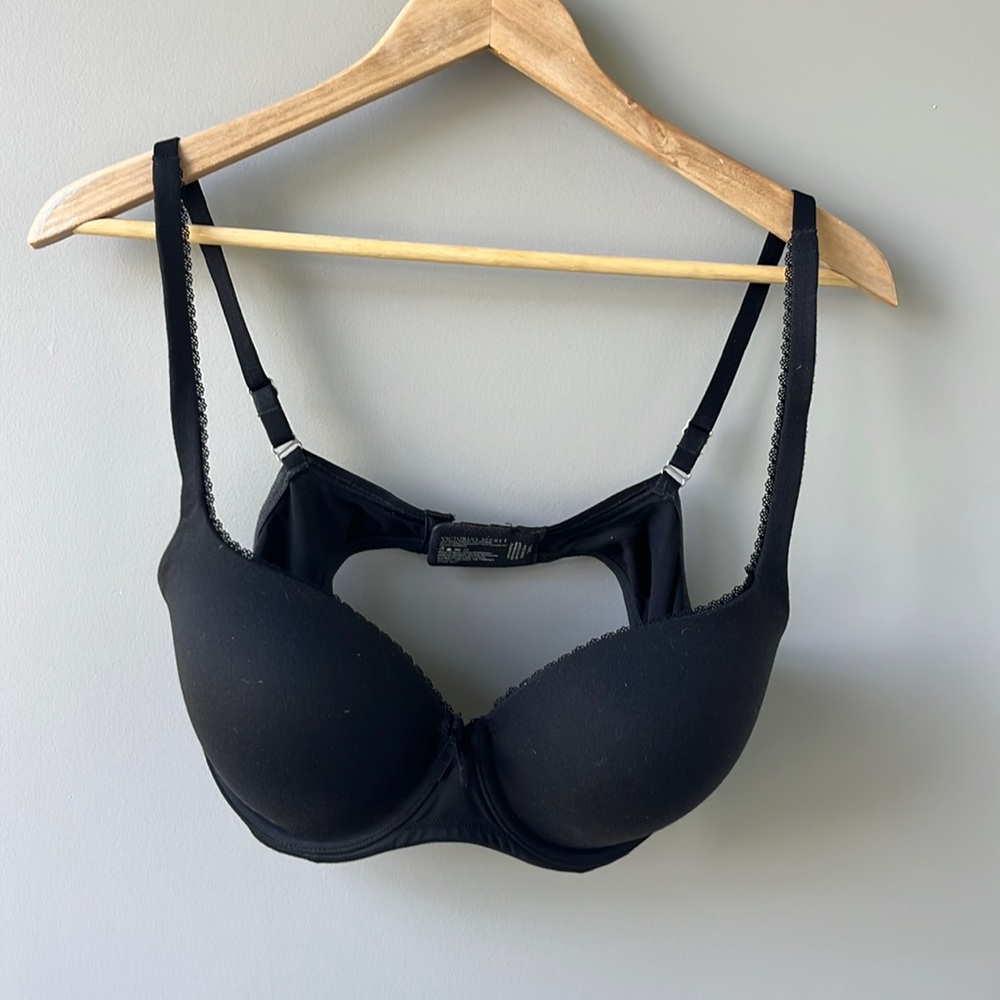 Victoria’s Secret, Black Matte, Lined Demi 38C.